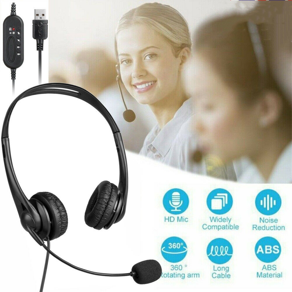 Tai Nghe Chống Ồn Cổng Usb 3.5mm / Usb Có Mic Cho Pc / Laptop / Máy Tính