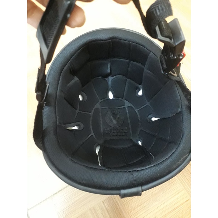 Mũ Bảo Hiểm Tem Rock, Nón Bảo Hiểm Đi Phượt Nửa Đầu, free size , Kèm Kính