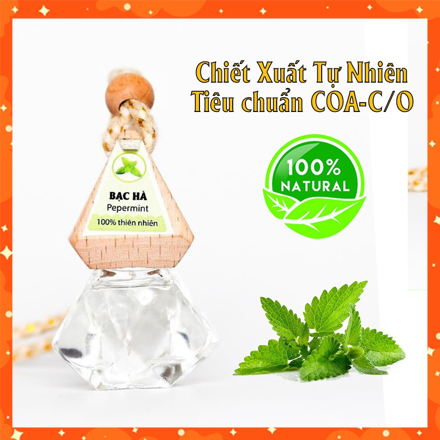 Tinh Dầu Treo Xe Ô Tô Hương Thơm Bạc Hà - Khử Mùi Xả Stress nhiều mùi hương 10ml