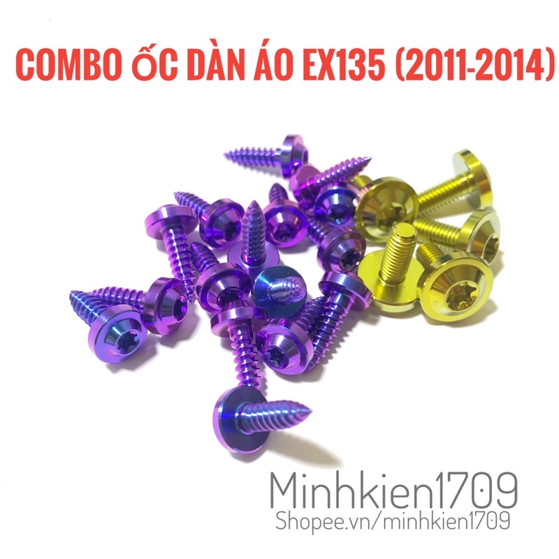 (GR5 XỊN) Combo ốc titan full áo Exciter135 đời 2011-2014