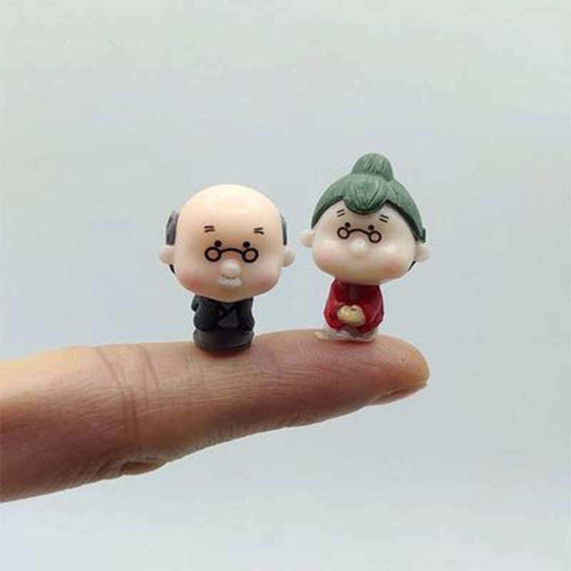 Sticker trang trí bể cá, Sticker trang trí tiểu cảnh, trang trí bể thuỷ sinh, sticker ông bà lão dễ thương