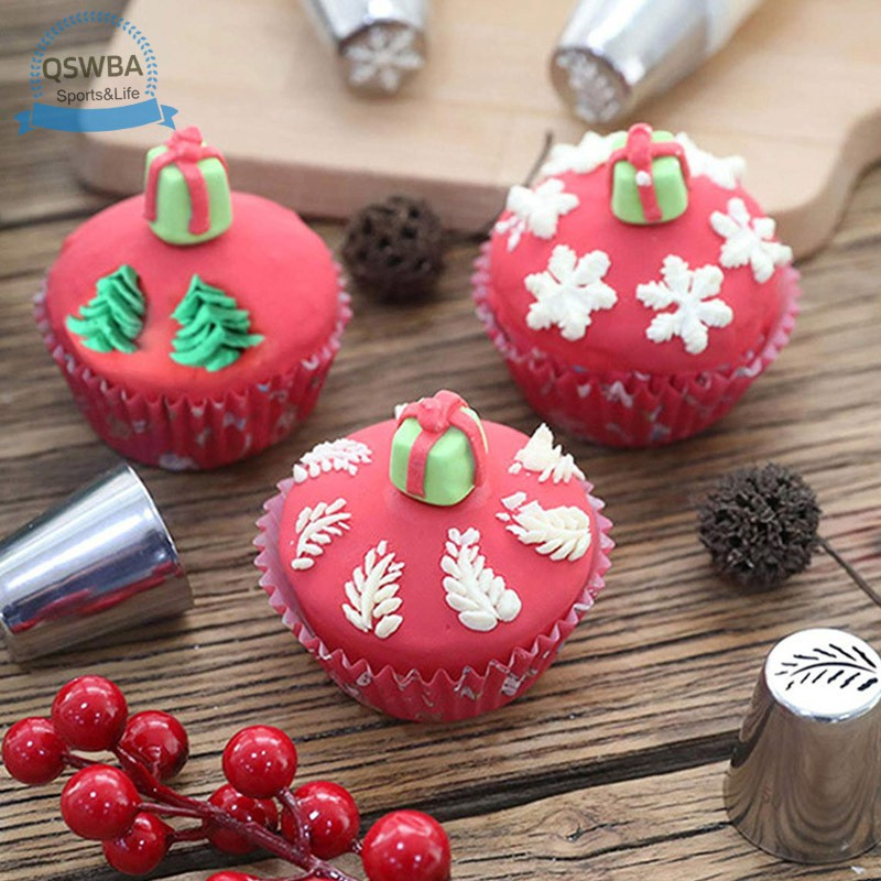 Set 29 Đuôi Bắt Bông Kem Trang Trí Bánh Cupcake Phong Cách Giáng Sinh