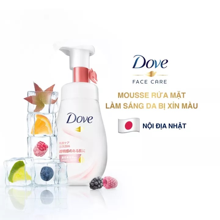 Mousse rửa mặt bọt mịn Dove serum sạch sâu chai 160ml (Sữa rửa mặt dạng bọt Dove)