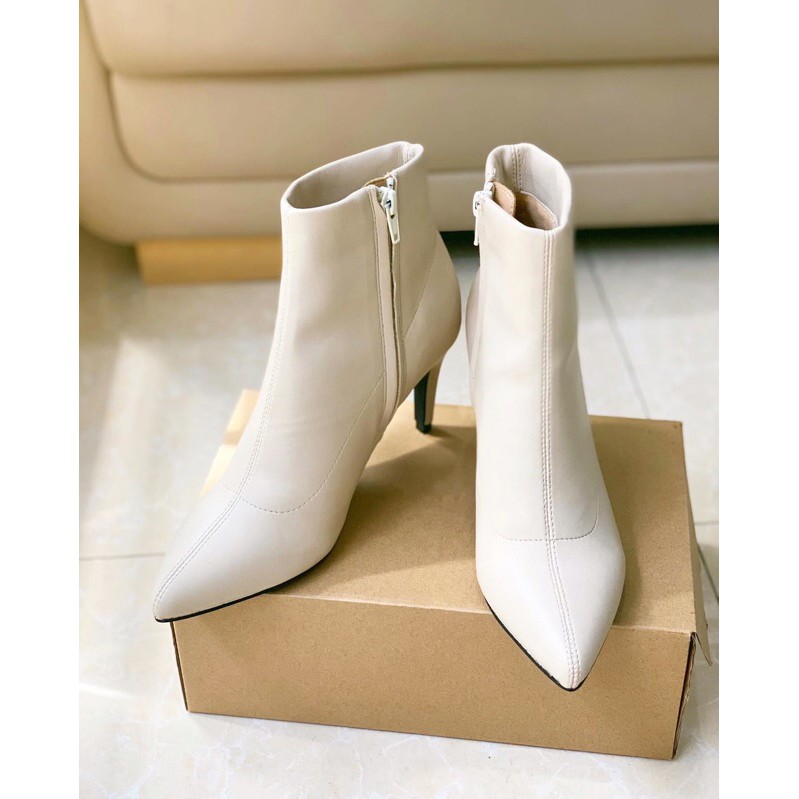 Giày boots nữ cổ thấp mũi vuông thời trang gót vuông 5cm đi làm đi chơi dạo phố Cillie 1222 | BigBuy360 - bigbuy360.vn