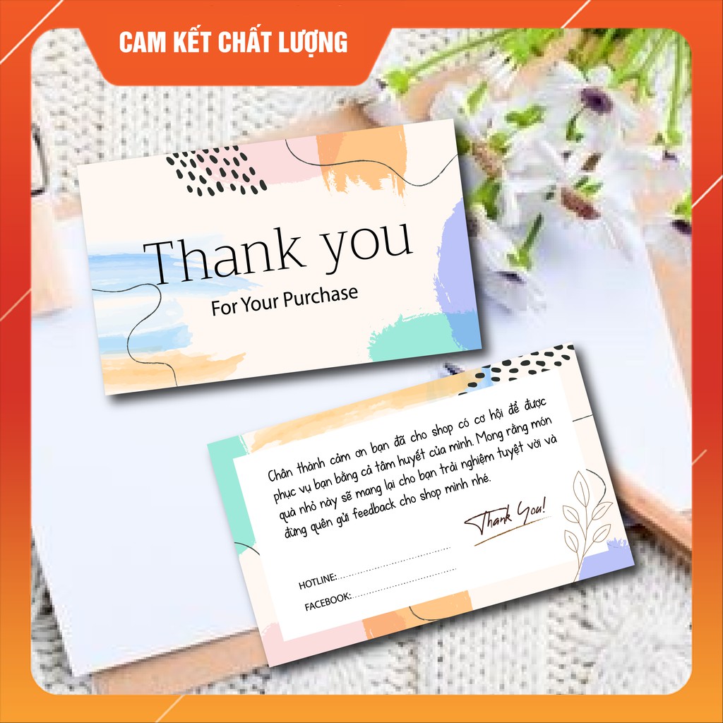 COMBO 100 card]thiệp cảm ơn, Thank you card, card visit