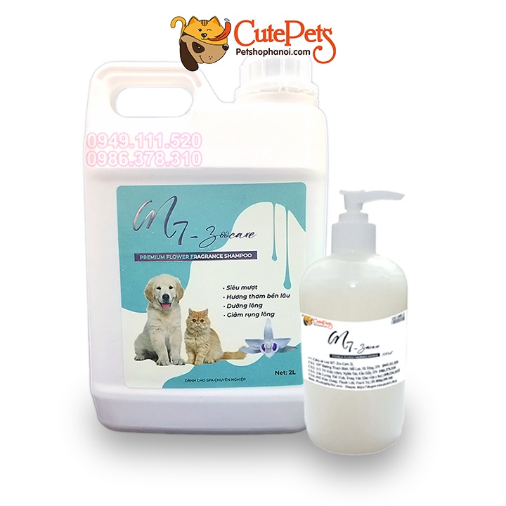 Sữa tắm cho chó mèo M7 Zoo Care can chai 500ml hương nước hoa Pháp siêu thơm - Phụ kiện thú cưng Hà Nội