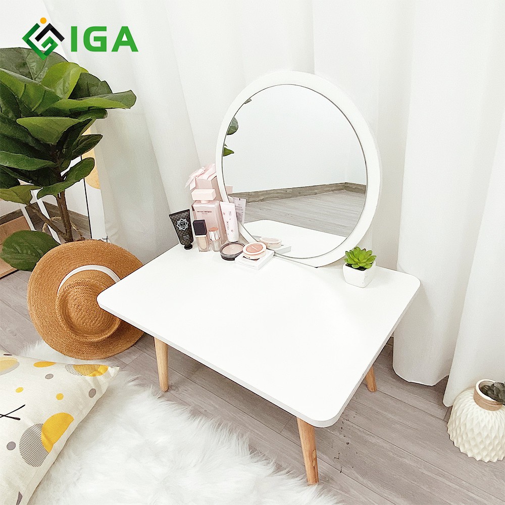 [Mã LIFEBKA5 giảm 10% tối đa 1 Triệu đơn 500k] Bàn Trang Điểm Single O Phong Cách Bắc Âu ̣̣̣̣̣̣Chính Hãng IGA - GP117