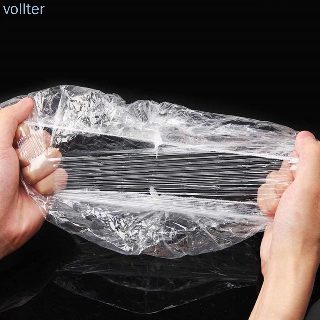 100 Vỏ bọc bảo quản thực phẩm tươi co giãn bằng nhựa trong suốt tiện dụng