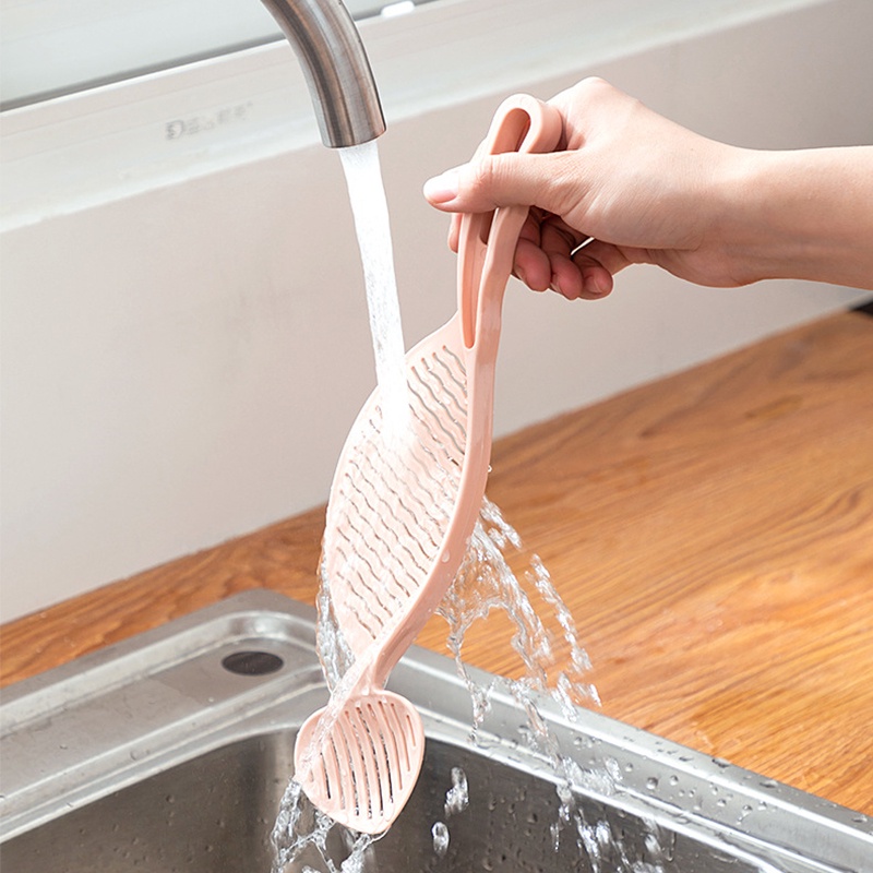 Rây lọc HOUSEEKER dùng vo gạo/rửa rau/trái cây có rãnh thoát nước đa năng tiện lợi cho nhà bếp