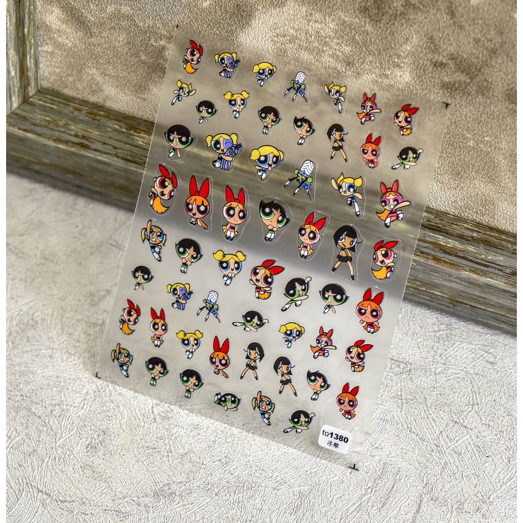 Nhãn Dán Trang Trí Móng Tay Họa Tiết Hoạt Hình 5d Kiểu Nhật Bản 1921