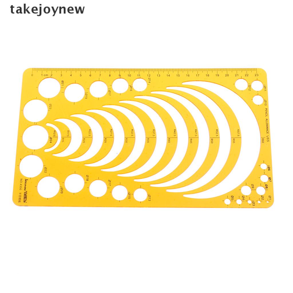 [takejoynew] K Resin Template Ruler Stencil Measuring Tool Drawing Many Size Round Circle 