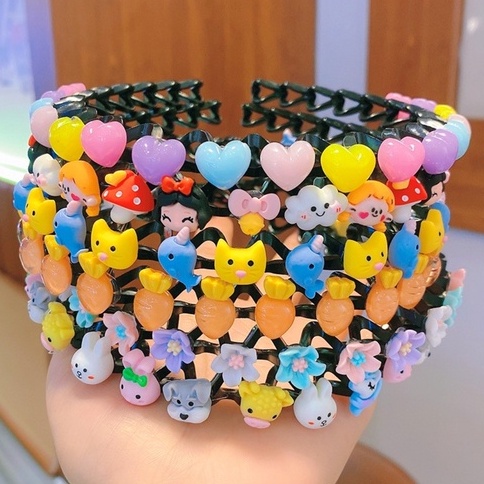 Cài Tóc Gợn Sóng đính kèm Sticker
