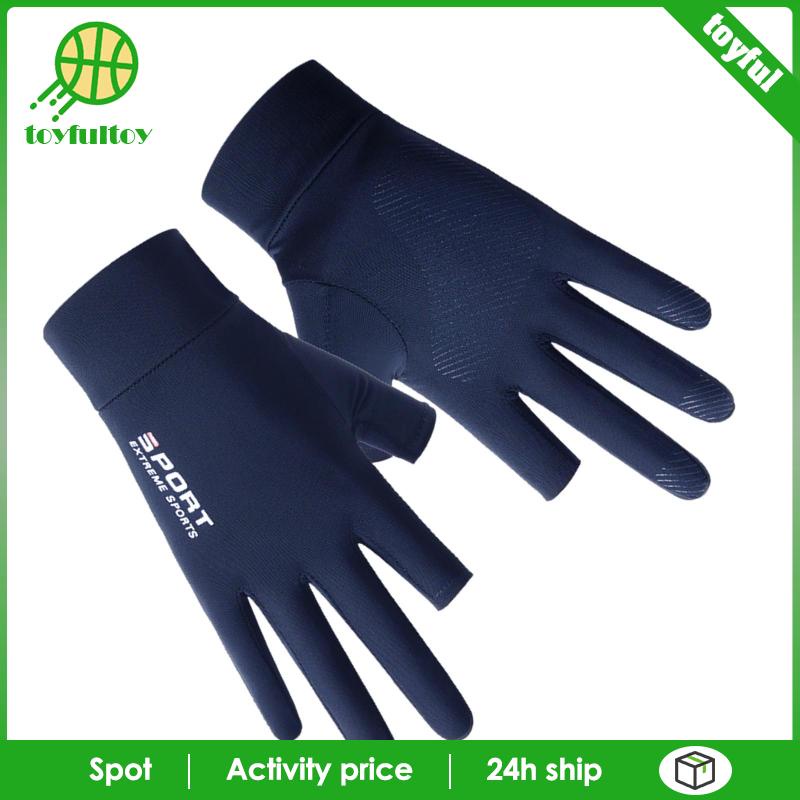 Găng Tay Chống Nắng Chống Trượt Bằng Lụa Lạnh Thời Trang Mùa Hè Cho Nam