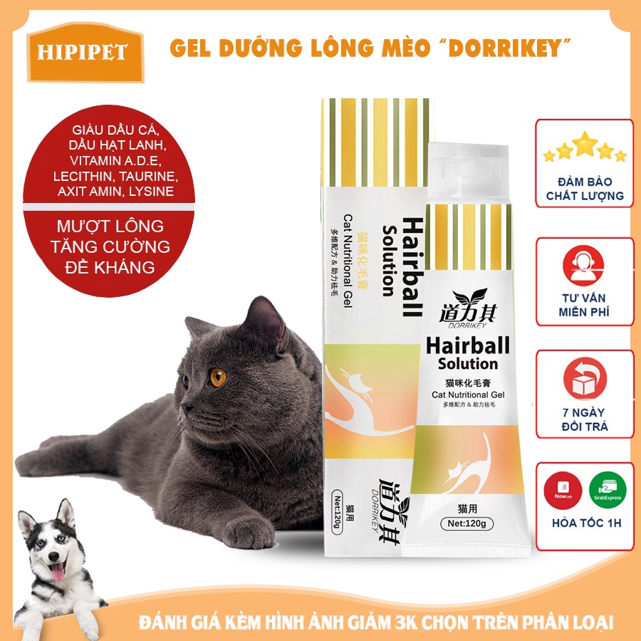 GEL DINH DƯỠNG CHO MÈO HAIRBALL SOLUTION CSP56 CỦA DORIKEY BỔ XUNG VI CHẤT VÀ ĐIỀU HOÀ ĐƯỜNG TIÊU HOÁ CHO MÈO