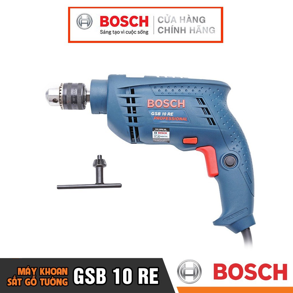 [CHÍNH HÃNG] Máy Khoan Động Lực Bosch GSB 10 RE (10MM-500W), Giá Đại Lý Cấp 1, Bảo Hành TTBH Toàn Quốc
