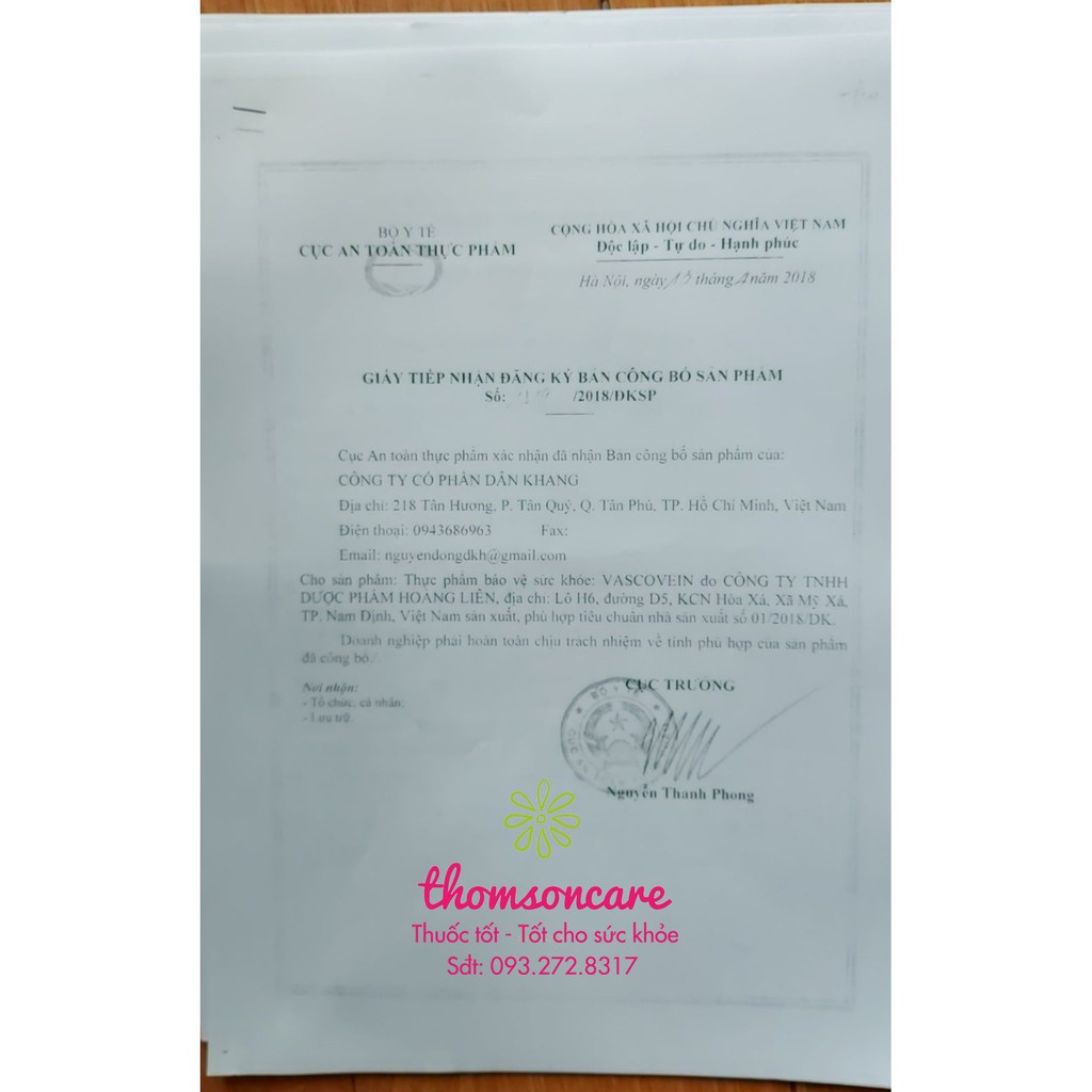 Vascovein giảm suy giãn tĩnh mạch chân tay - thành phần từ thảo dược có thêm Rutin C