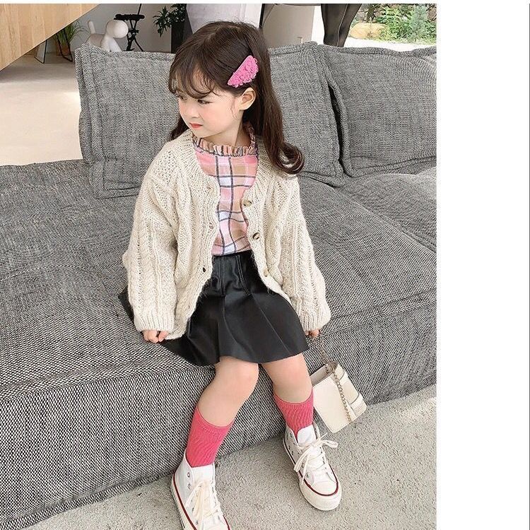 Áo Khoác Cardigan Len Dày Dặn Phong Cách Retro Thời Trang Xuân Thu 2022 Dành Cho Bé Gái