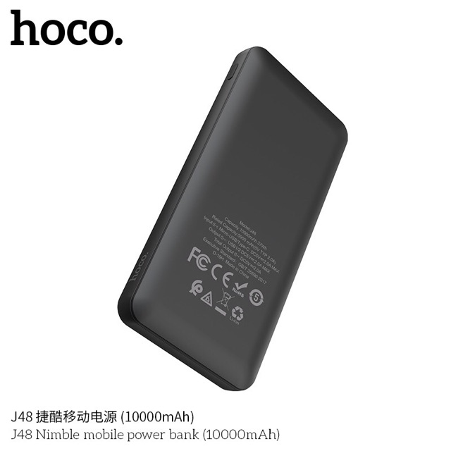 Sạc dự phòng hoco j48 dung lượng 10000 mAh - Sạc pin có 2 cổng USB nên cùng lúc nhiều thiết bị