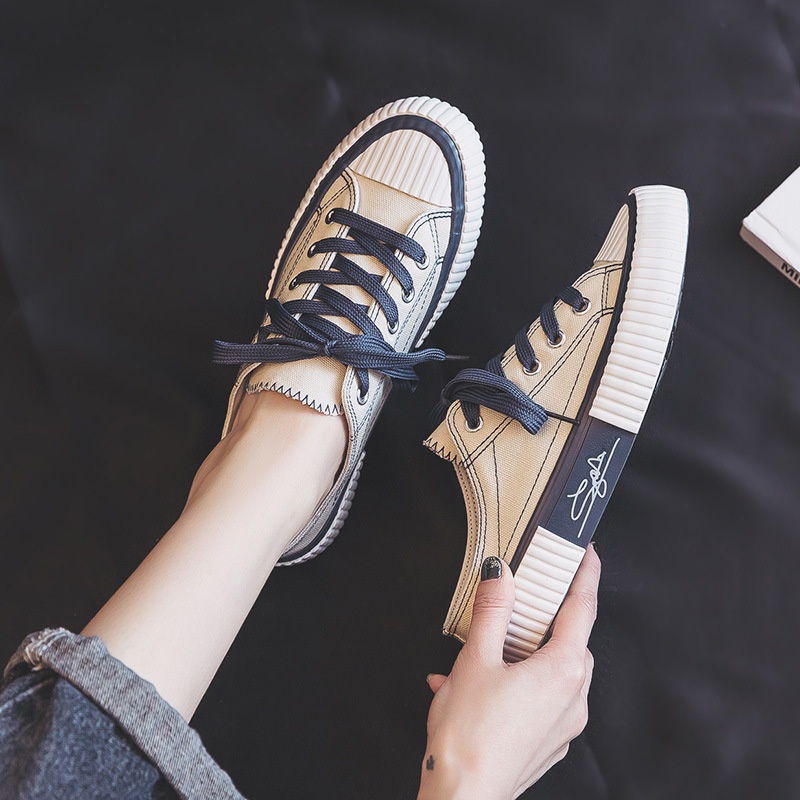 Giày Lười Vải Canvas Không Gót Phong Cách Mới 2022 Dễ Phối Đồ Cho Nữ
