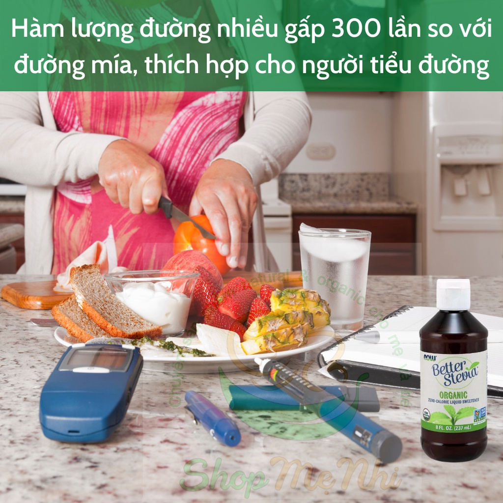 Đường cỏ ngọt hữu cơ dạng lỏng NOW Foods Better Stevia.