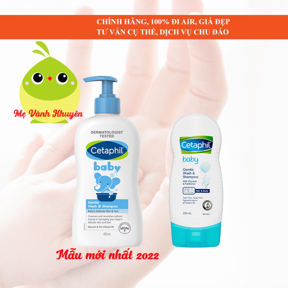 Sữa tắm gội trẻ em Cetaphil Baby Wash & Shampoo, Úc