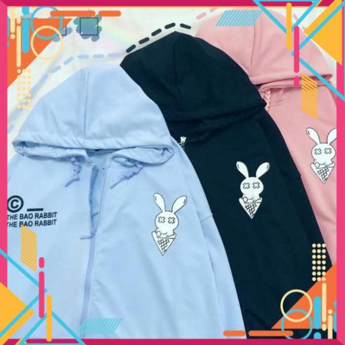 [Mặc là Auto Sang] Áo Khoác Nỉ - Áo Hoodie hình  thỏ BAD RABBIT có dây kéo zip , Hoodie Nỉ unisex AD | BigBuy360 - bigbuy360.vn