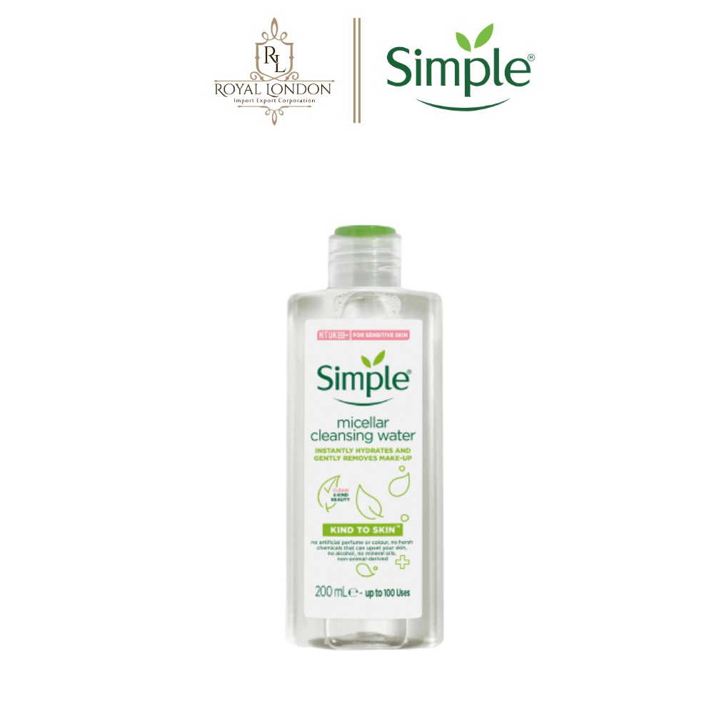 [Mã FMCGMALL -8% đơn 250K] Nước Tẩy Trang Dịu Nhẹ Simple Kind To Skin Micellar Water 200ml | BigBuy360 - bigbuy360.vn