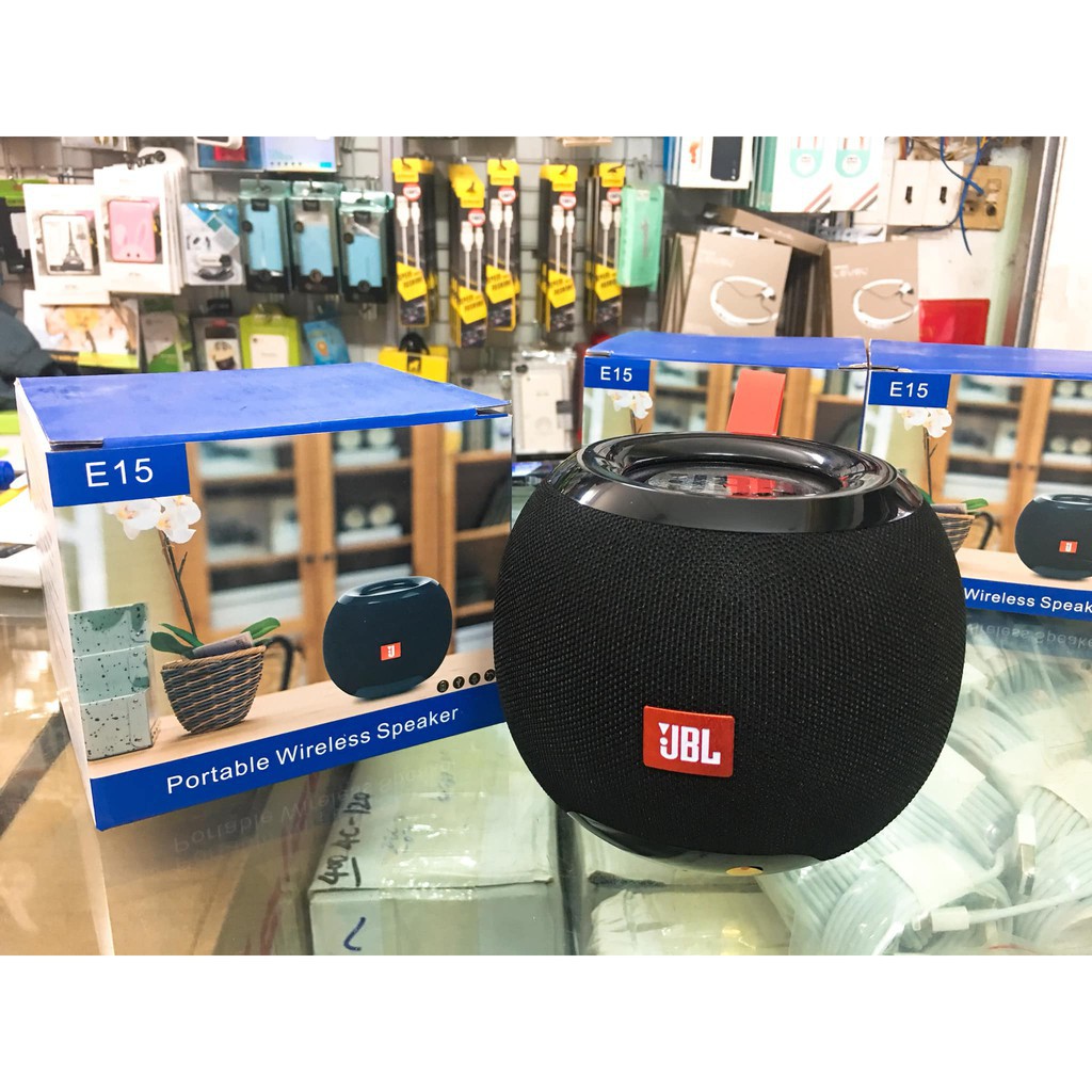 Loa bluetooth mini JBL E15 kiểu tròn có tay xách tiện lợi,âm thanh siêu hay bass cực chuẩn