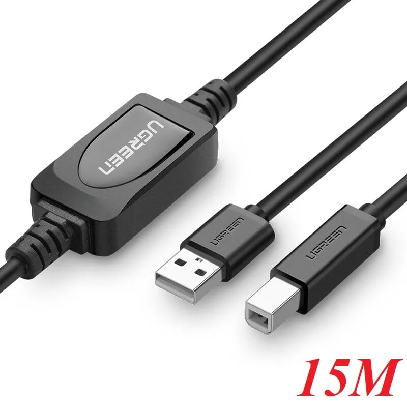 Cáp Máy In USB 2.0 Dài 15M có IC Cao Cấp Ugreen 10362 - Hàng chính hãng