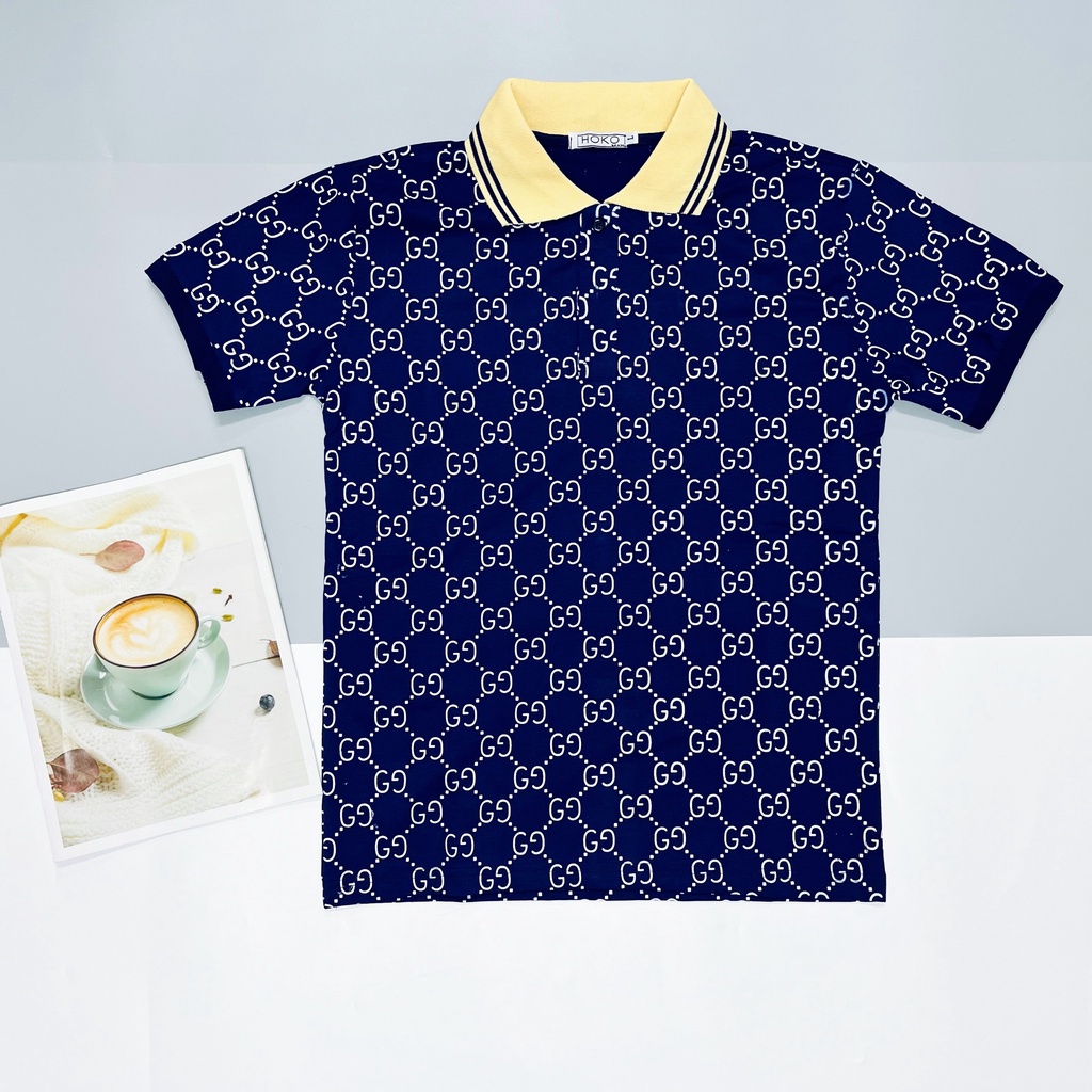 Áo POLO Nam Hè Cổ Bẻ Phối chữ GD Thời Thượng Phong Cách Thoải Mái Lịch Sự Dạo Phố Mã GAREMSTORE