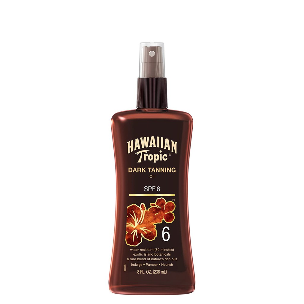 Dầu tắm nắng & bảo vệ da Hawaiian Tropic Sunscreen Protective Tanning Dry Oil Sunscreen Spray SPF 6 236ml (Mỹ)