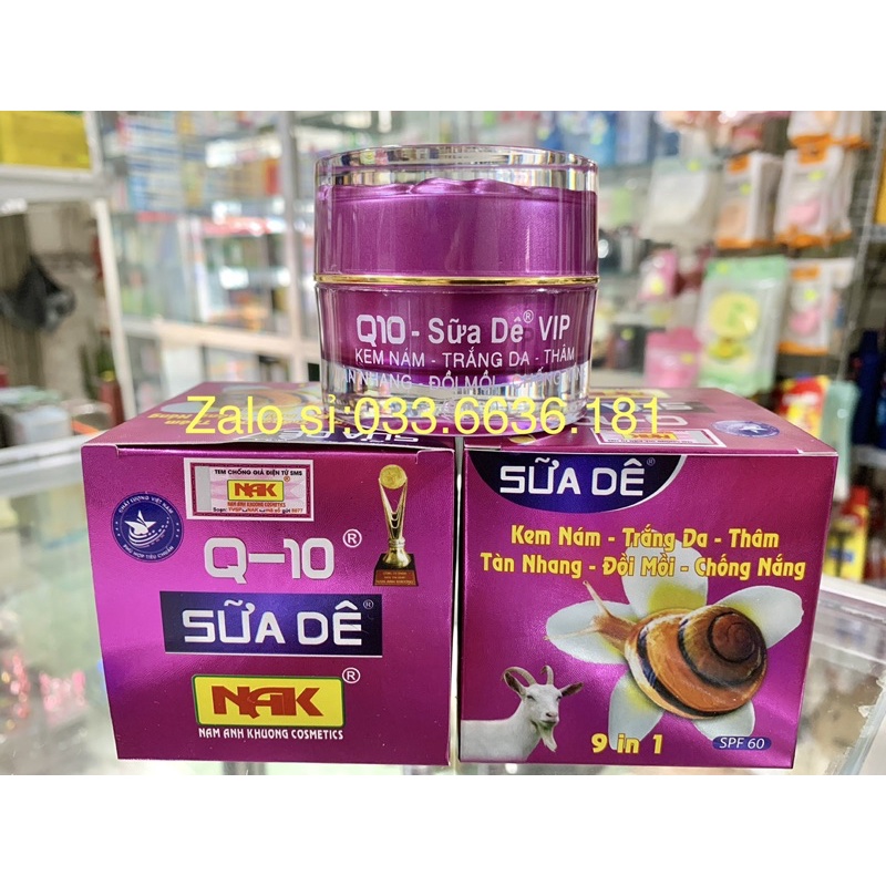 kem ốc sên Q10 vip 9 in 1 nám-trắng da-thâm-chống nắng hủ 30g( Giá in trên bao bì 330k)