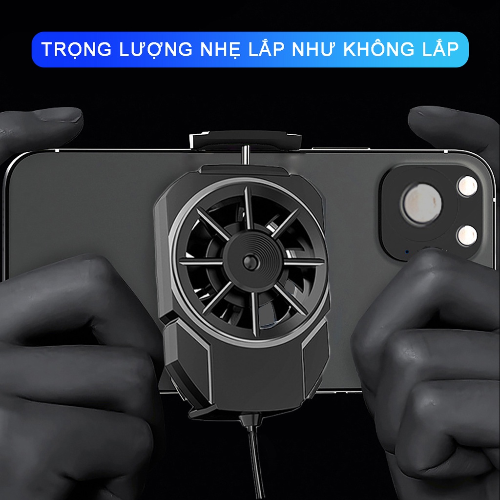 Quạt tản nhiệt điện thoại MEMO FLA4 gaming làm mát nhanh quạt 9 cánh chống ồn chơi game pubg freefire liên quân mobile