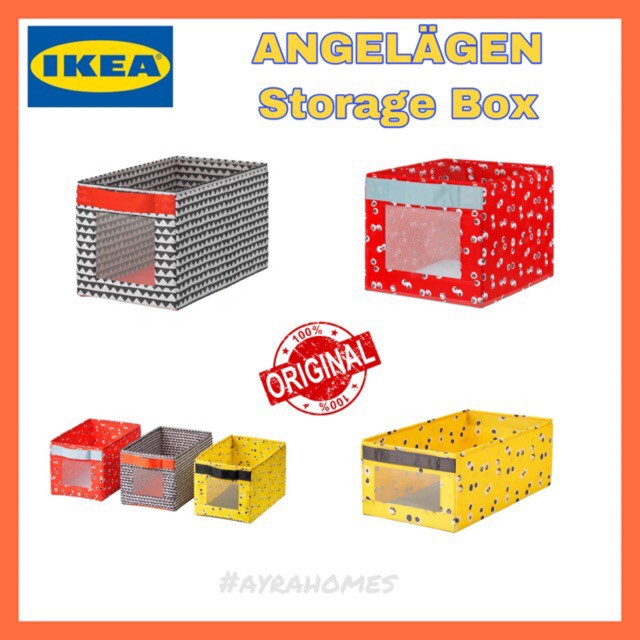 HỘP ĐỰNG ĐỒ IKEA ANGELAGEN 25x44x17 cm