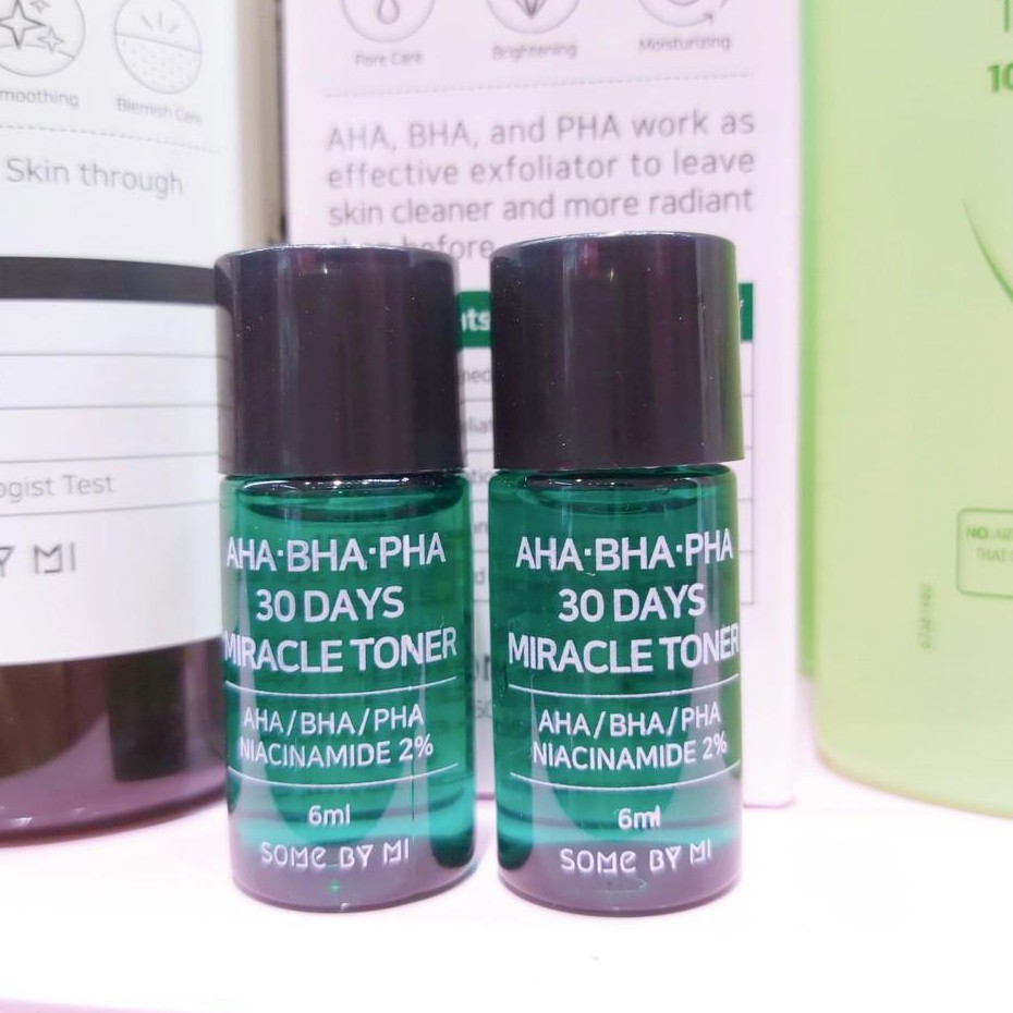 MINI nước hoa hồng toner giảm mụn Some By Mi AHA BHA PHA 30 Days Miracle Mini 6ml - Khongcoson