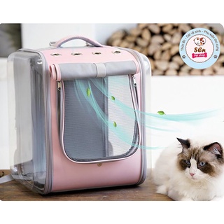 Balo vận chuyển chó mèo - balo vận chuyển chó mèo size lớn có rèm che