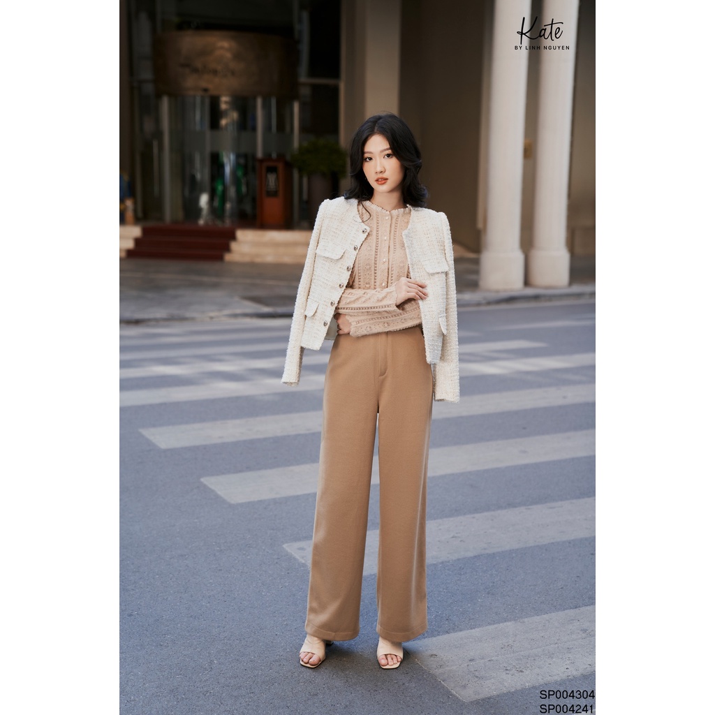 Áo vest dạ tweed trắng kim tuyến 4304 thời trang thiết kế KATE By Linh Nguyen | BigBuy360 - bigbuy360.vn