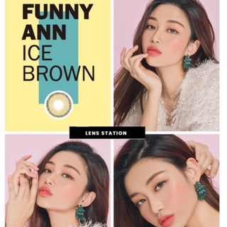 Kính áp tròng hàn quốc korea contact lens nâu 1-3 tháng ann365 lens funny ann ice brown