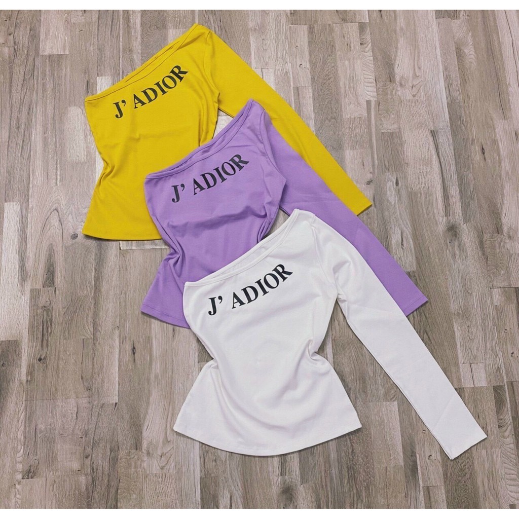 Áo borip 1 tay dài in chữ trên cổ thời trang Thái TTSLA0340