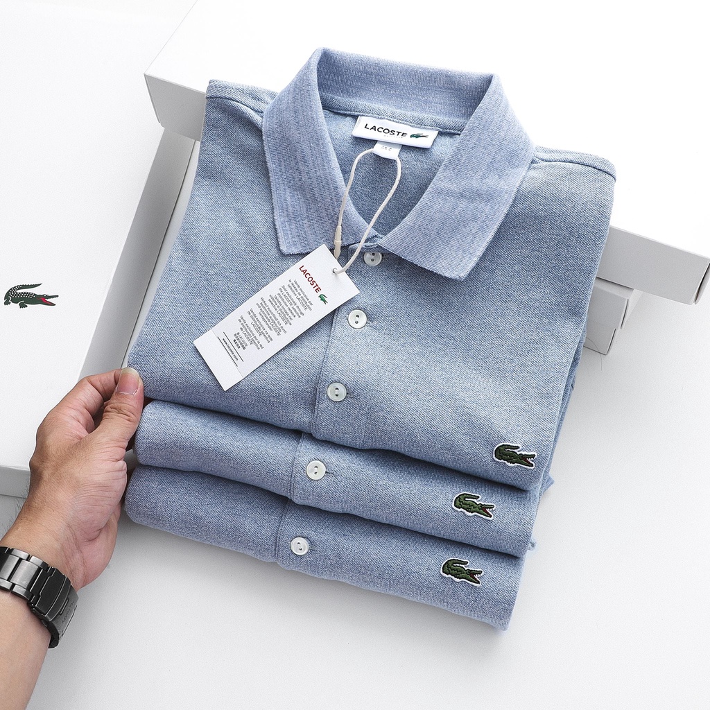 Áo Thun Nam Có Cổ Polo LACOSTE TRƠN KHÔNG VIỀN Form SlimFit Vải Chấm 5 Màu mịn mát cực xịn