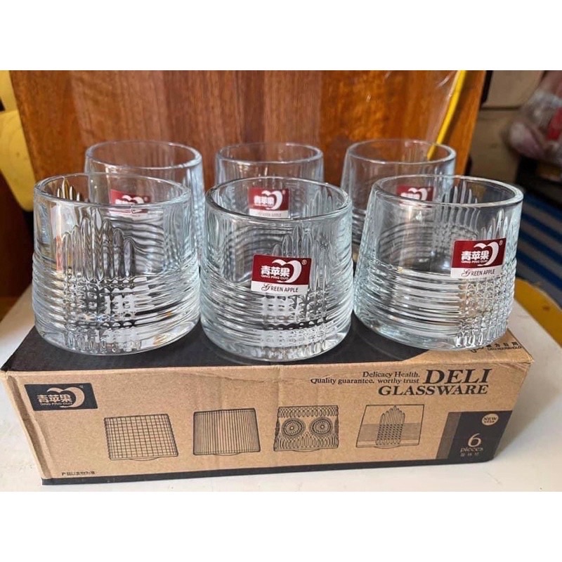 Set 6 ly thủy tinh cao cấp đế lồi