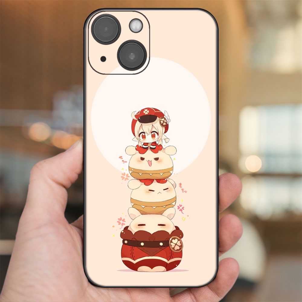 Ốp lưng iPhone 14 dẻo đen cạnh vuông in hình Klee Genshin Impact