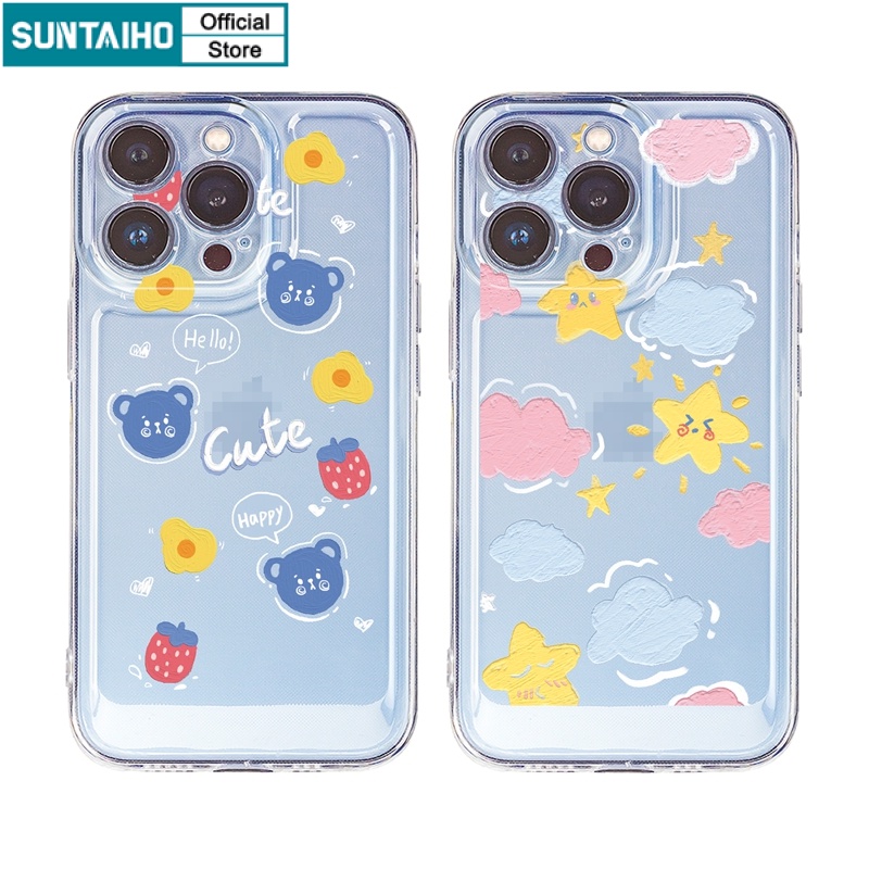 Suntaiho Ốp điện thoại tpu trong suốt cho iPhone 13 11 Pro 13 12 Pro Max XS Max X XR 7 8 Plus