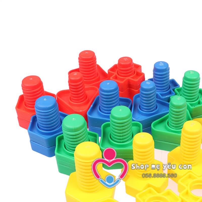 Set Bu lông Ốc Vít - Đồ Chơi luyện tay Bằng Nhựa siêu thú vị Cho Bé