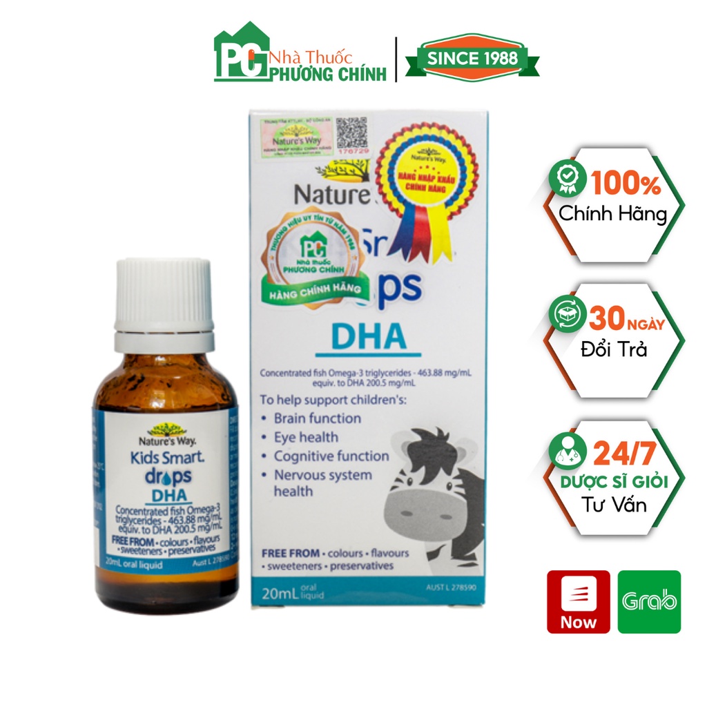 DHA Cho Bé Kids Smart Drops DHA Nature's Way - Tăng Chỉ Số IQ, Giúp Trẻ Thông Minh Vượt Trội