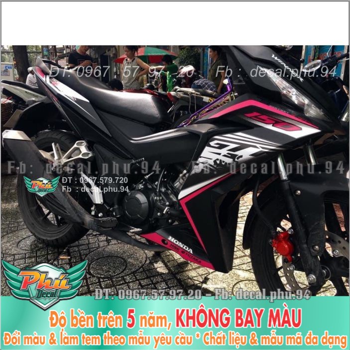 Tem rời Winner Đen nhám phối hồng bạc (H) -1