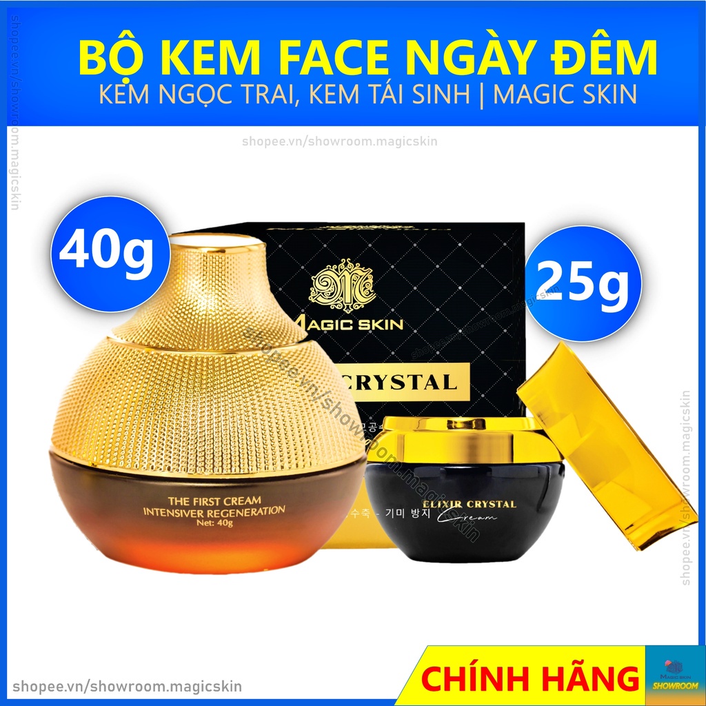 BỘ KEM DƯỠNG NGÀY ĐÊM Magic Skin 👍 Kem Tái Sinh + Kem Ngọc Trai 👍 Trắng Da Mờ Nám ✔ CHÍNH HÃNG