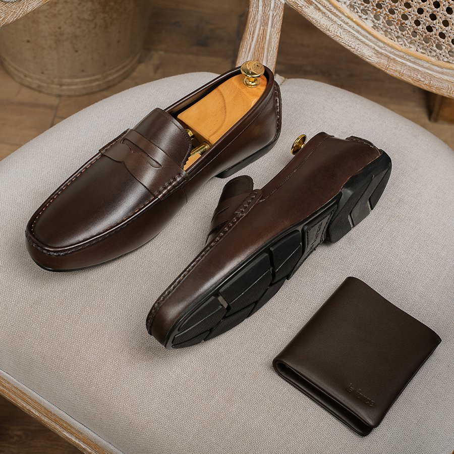 Giày lười da LAFORCE Penny Loafer nam GNLA21.6-N Tặng Tất Nam Cao Cấp