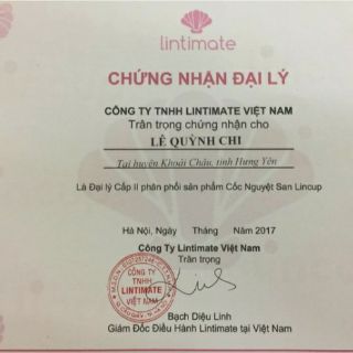 Cốc nguyệt san Mỹ có tem