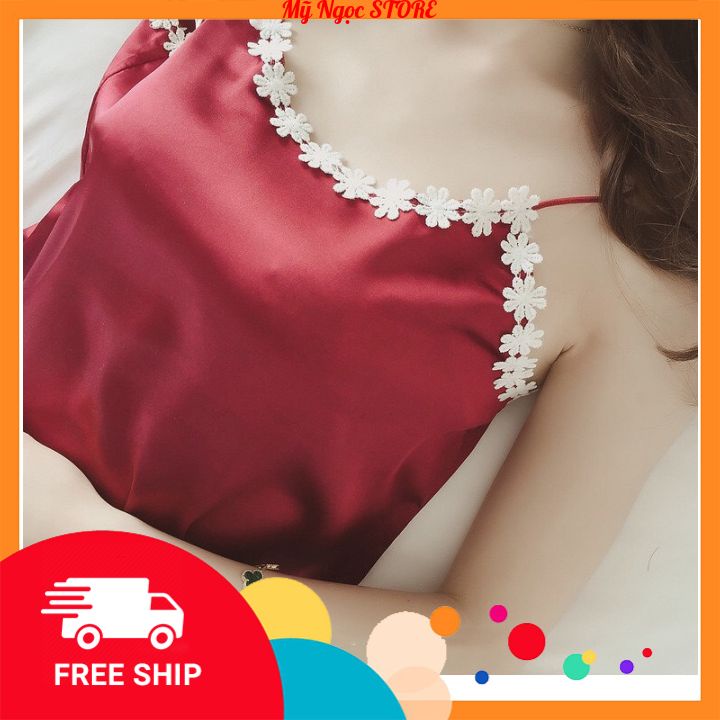 (05)  Bộ Đồ Ngủ >> FREESHIP <<  Hai Dây có REN Cho Nữ Chất Thun Cotton, Bộ Quần Áo Mặc Nhà 2 Dây Cao Cấp | BigBuy360 - bigbuy360.vn
